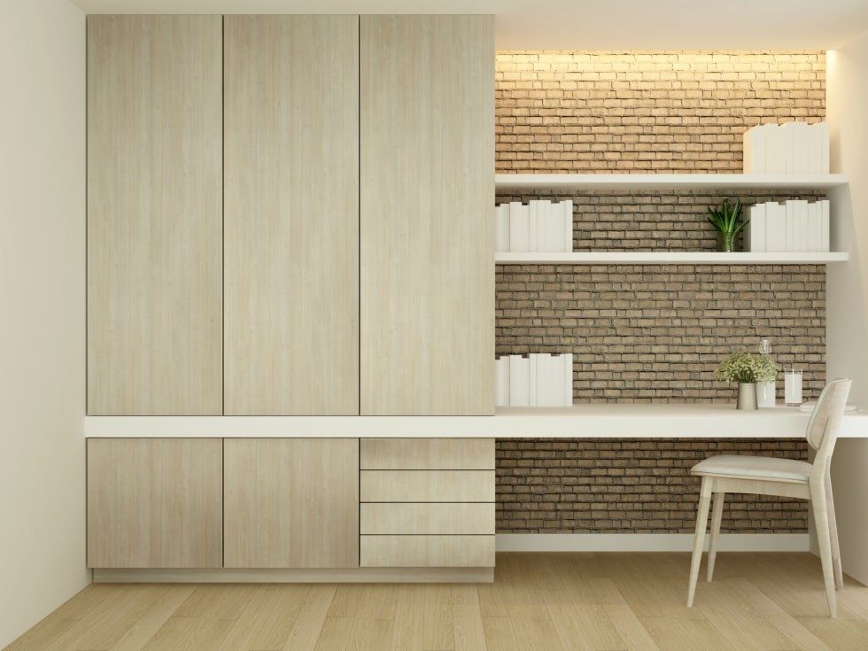 Wardrobe with study table designs - Beautiful Homes Wardrobe with study table designs - Beautiful Homes