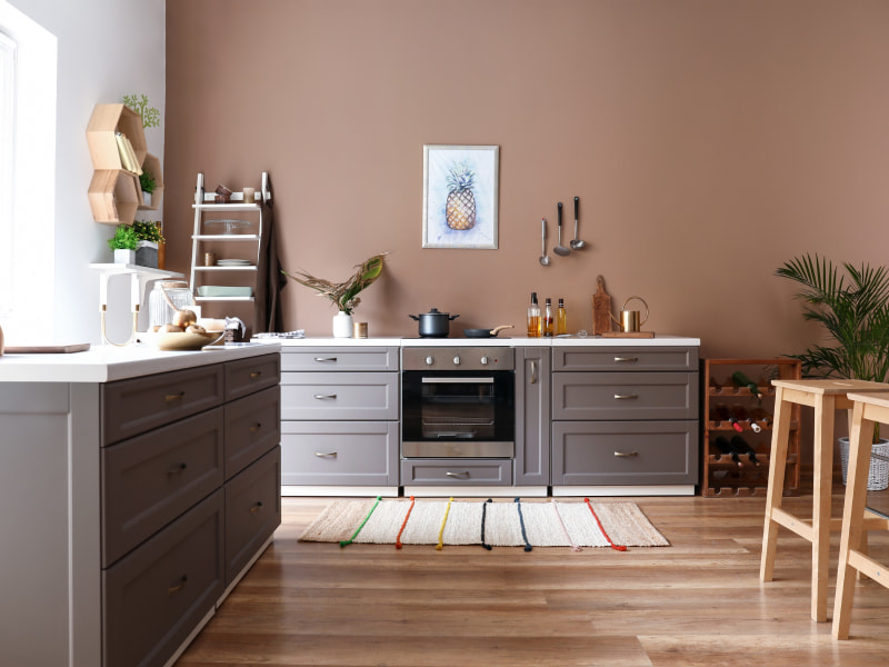 Brown wall colour combination for a cherry kitchen - Beautiful Homes Brown wall colour combination for a cherry kitchen - Beautiful Homes