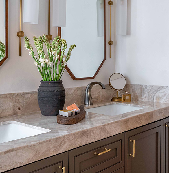 Golden detailed basin countertop - Beautiful Homes
