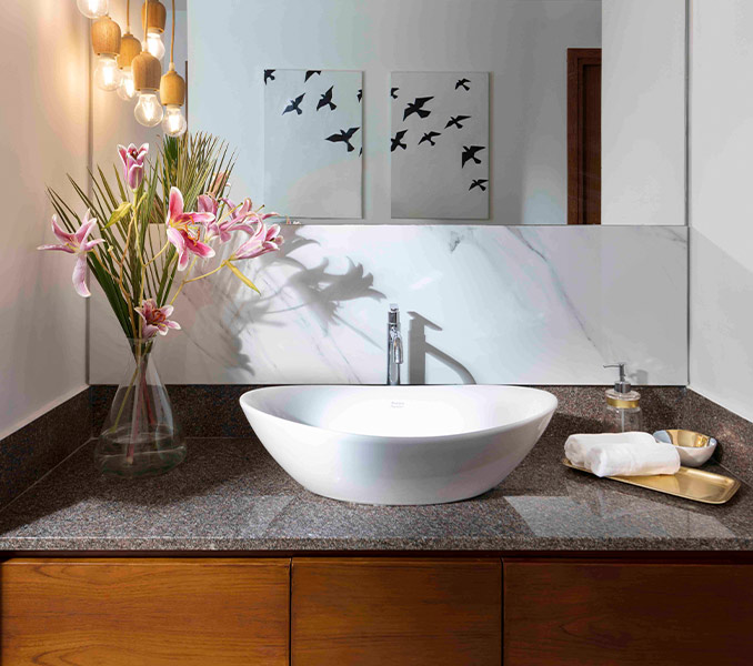 White modern granite bathroom countertops - Beautiful Homes