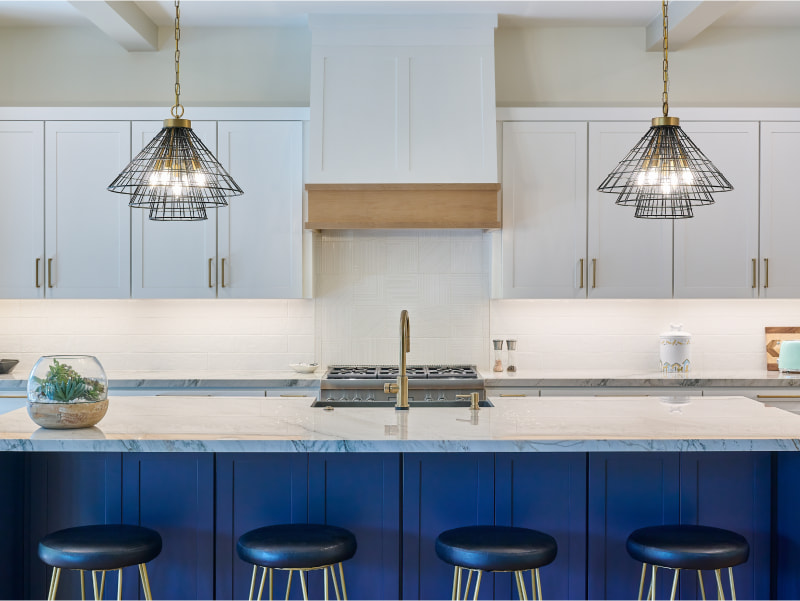 Dark Blue Modular Kitchen - Beautiful Homes