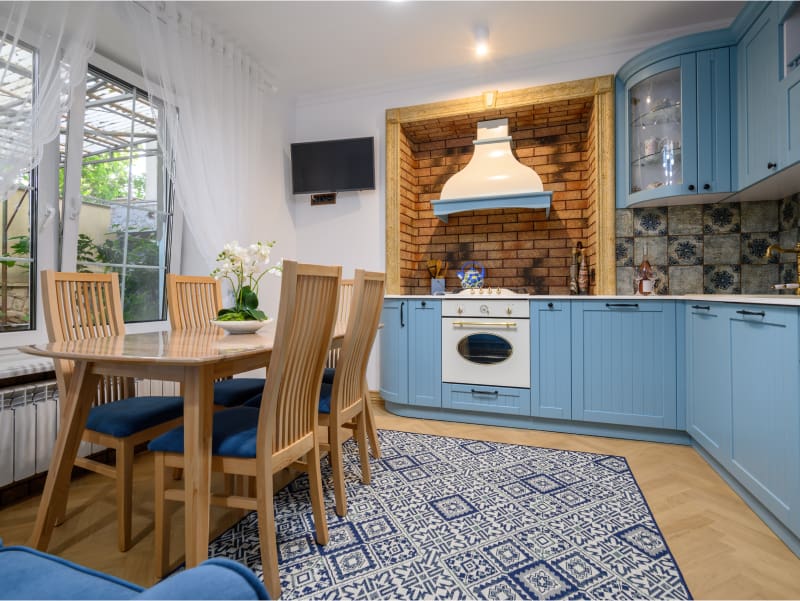 Light Blue Modular Kitchen - Beautiful Homes