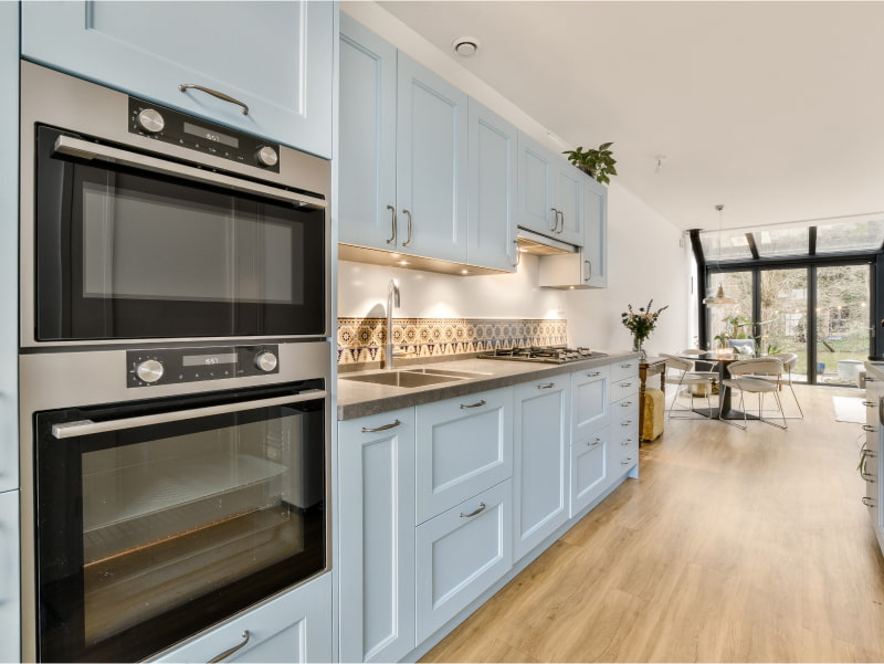 Minimal Blue Modular Kitchen - Beautiful Homes