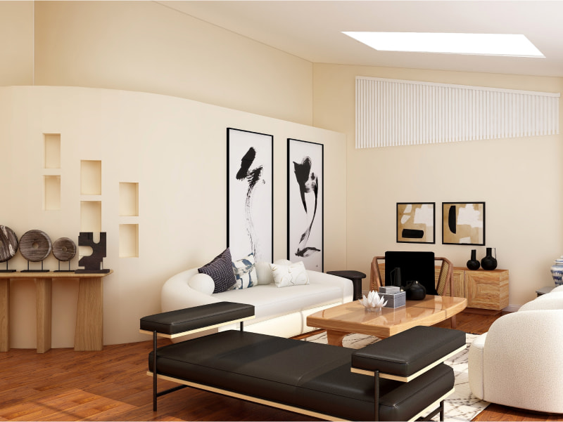 Wall décor idea for the living room with murals - Beautiful Homes