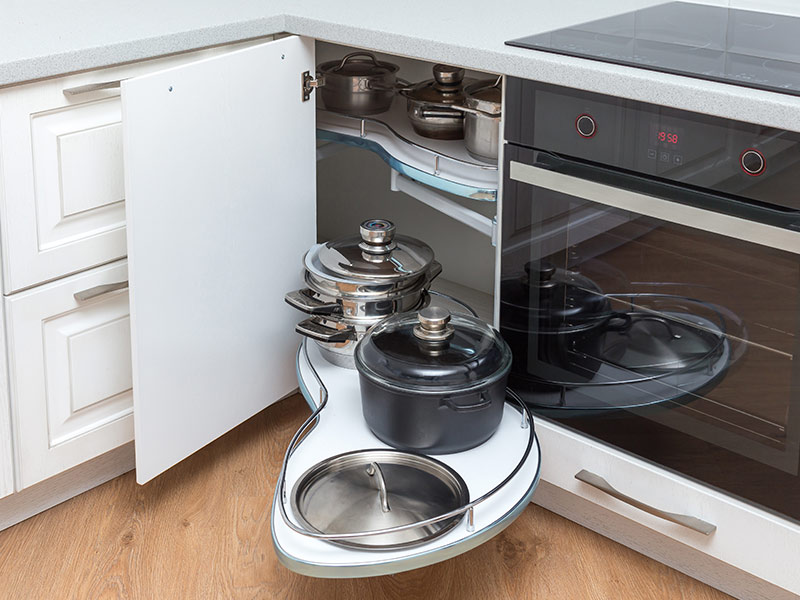 Corner modular kitchen trolley design for your home - Beautiful Homes