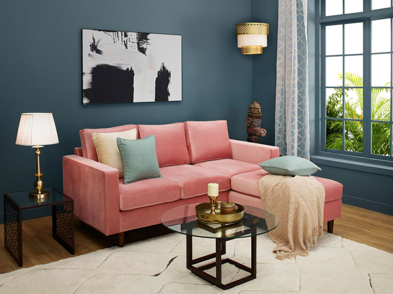 Coral Pink Sofa Set for Living Room - Beautiful Homes