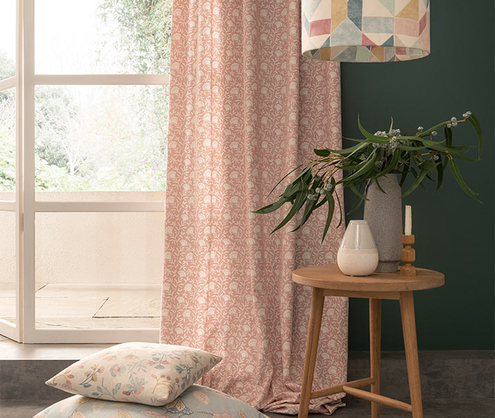 Pink printed curtain colour combination for your home interiors – Beautiful Homes