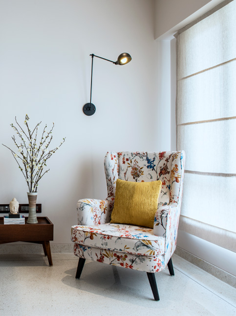 Floral White Bedroom Chair – Beautiful Homes