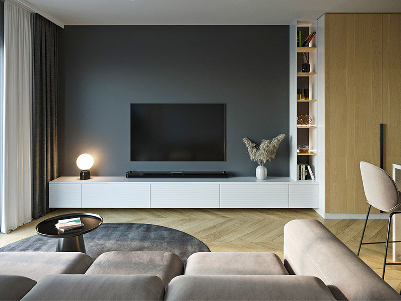 Grey TV Unit Ideas - Beautiful Homes