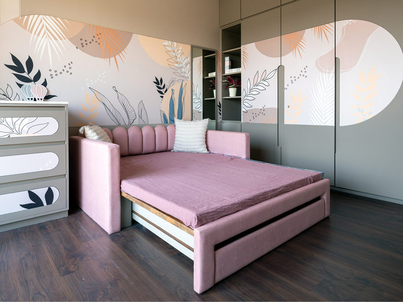 Wall mounted folding bed for extra storage - Beautiful Homes