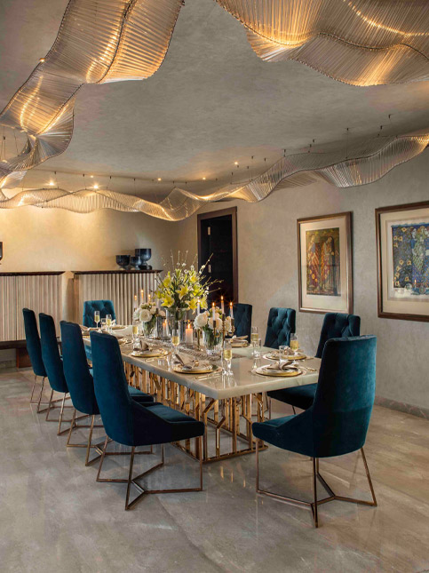 Light fitted modern white dining table - Beautiful Homes