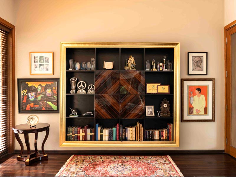 Floating hall showcase design for your hall interiors - Beautiful Homes