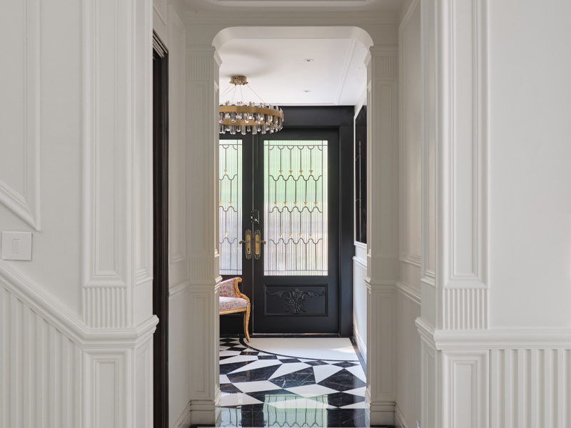 Black & white hallway tile design – Beautiful Homes