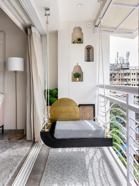 Swing chair for small balcony furniture -Beautiful Homes