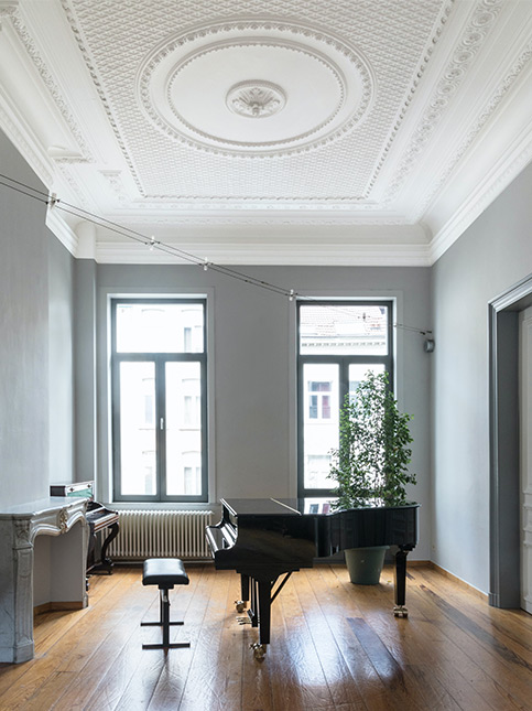 Intricate floral POP design for piano room – Beautiful Homes