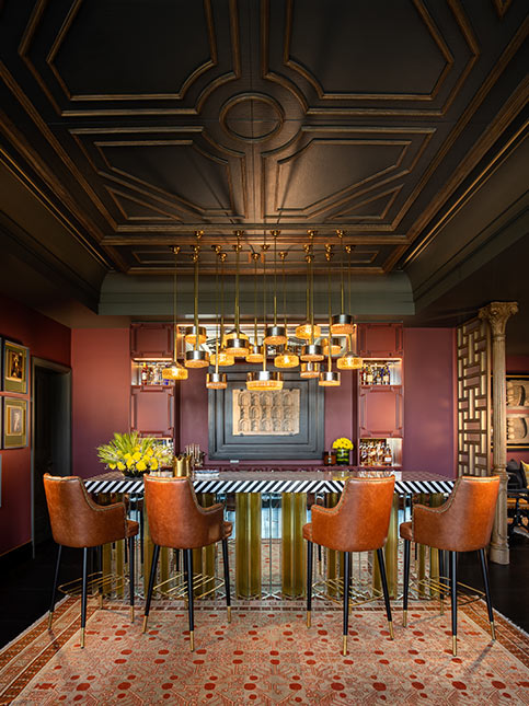 Royal Looking Dark Brown Ceiling Design - Beautiful Homes