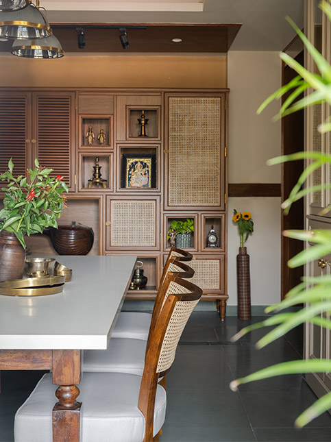Wooden cabinet in dining area – Beautiful Homes