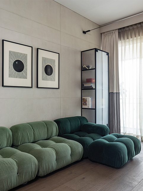 Super Cozy and Comfortable Green L Shaped Couch - Beautiful Homes