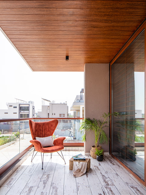 Simple Balcony with Seating - Beautiful Homes