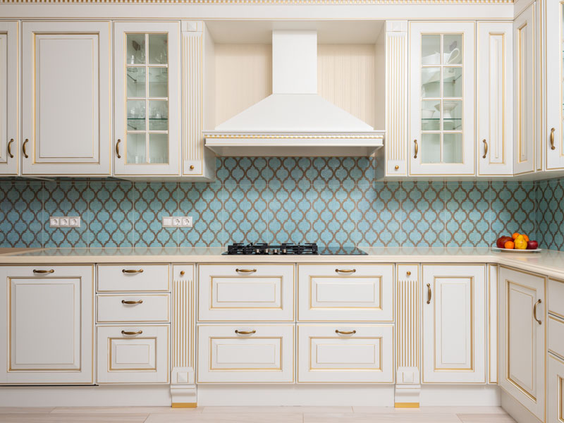 Blue Tiles in Kitchen - Beautiful Homes