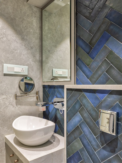 Black & Blue Shaded Patterned Tiles - Beautiful Homes