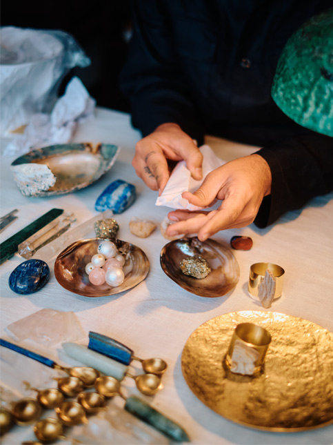 Semi-precious stones for the table jewellery showcase - Beautiful Homes