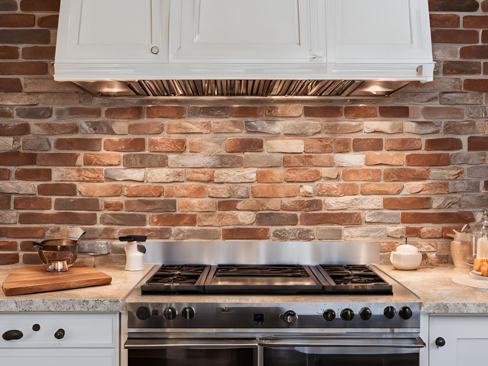 Artistic brick backsplash for kitchen - Beautiful Homes
