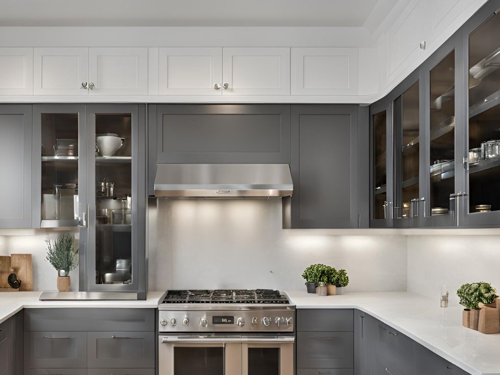 Glass kitchen cabinets for display - Beautiful Homes