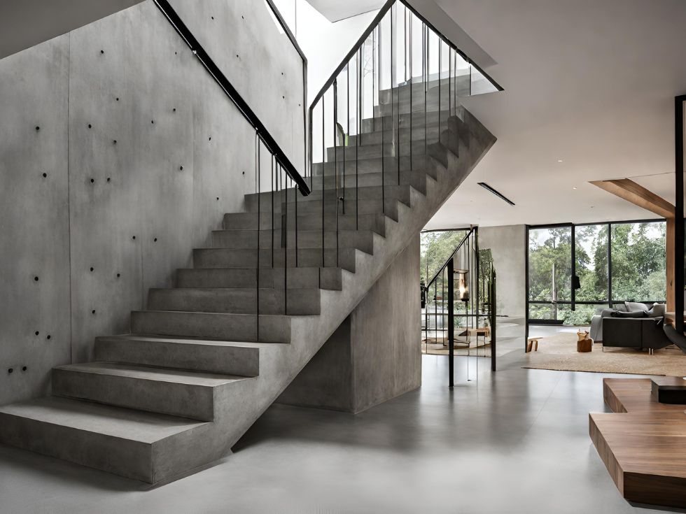 Concrete Staircase - Beautiful Homes