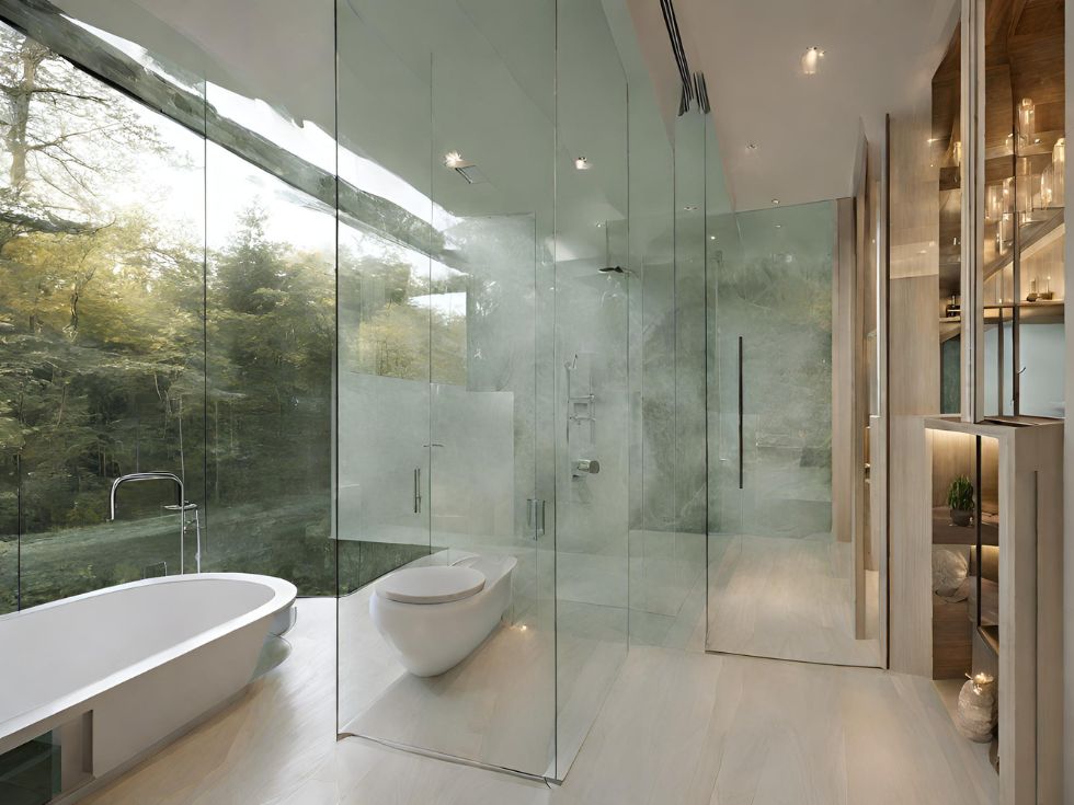Glass Bathrooms with A View - Beautiful Homes