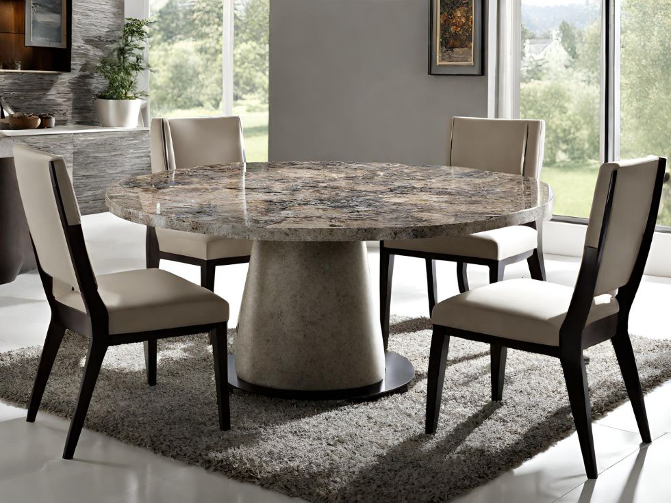 Round granite dining table - Beautiful Homes Round granite dining table - Beautiful Homes
