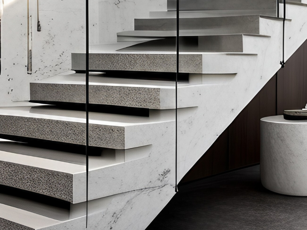 Grey granite staircase design - Beautiful Homes