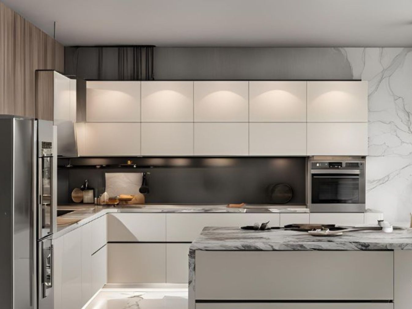 Island white kitchen - Beautiful Homes