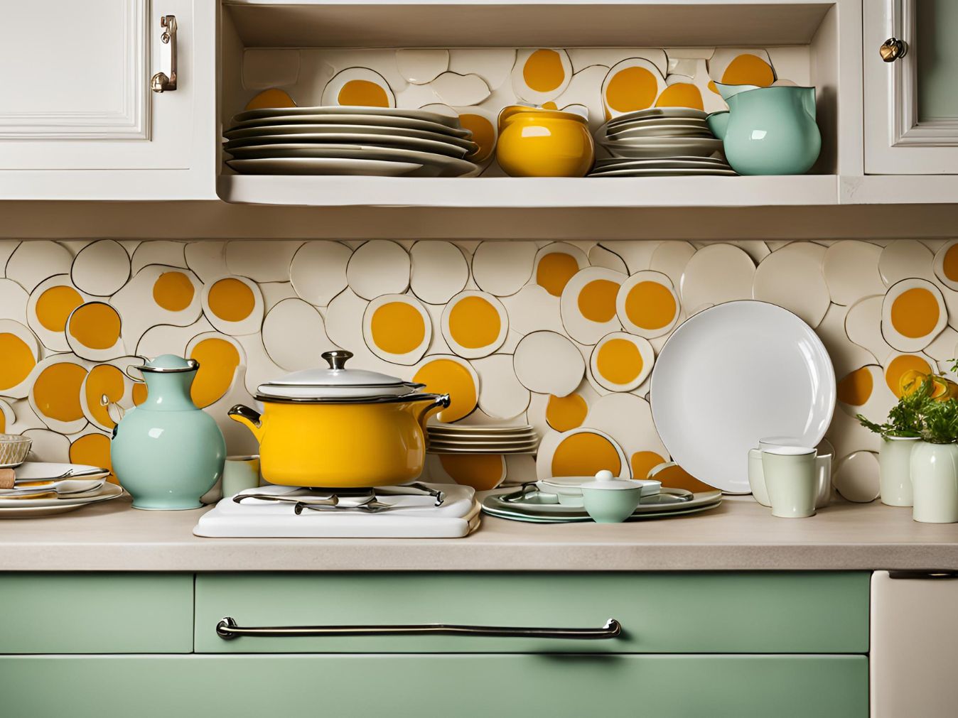 Cream and orange rustic kitchen - Beautiful Homes