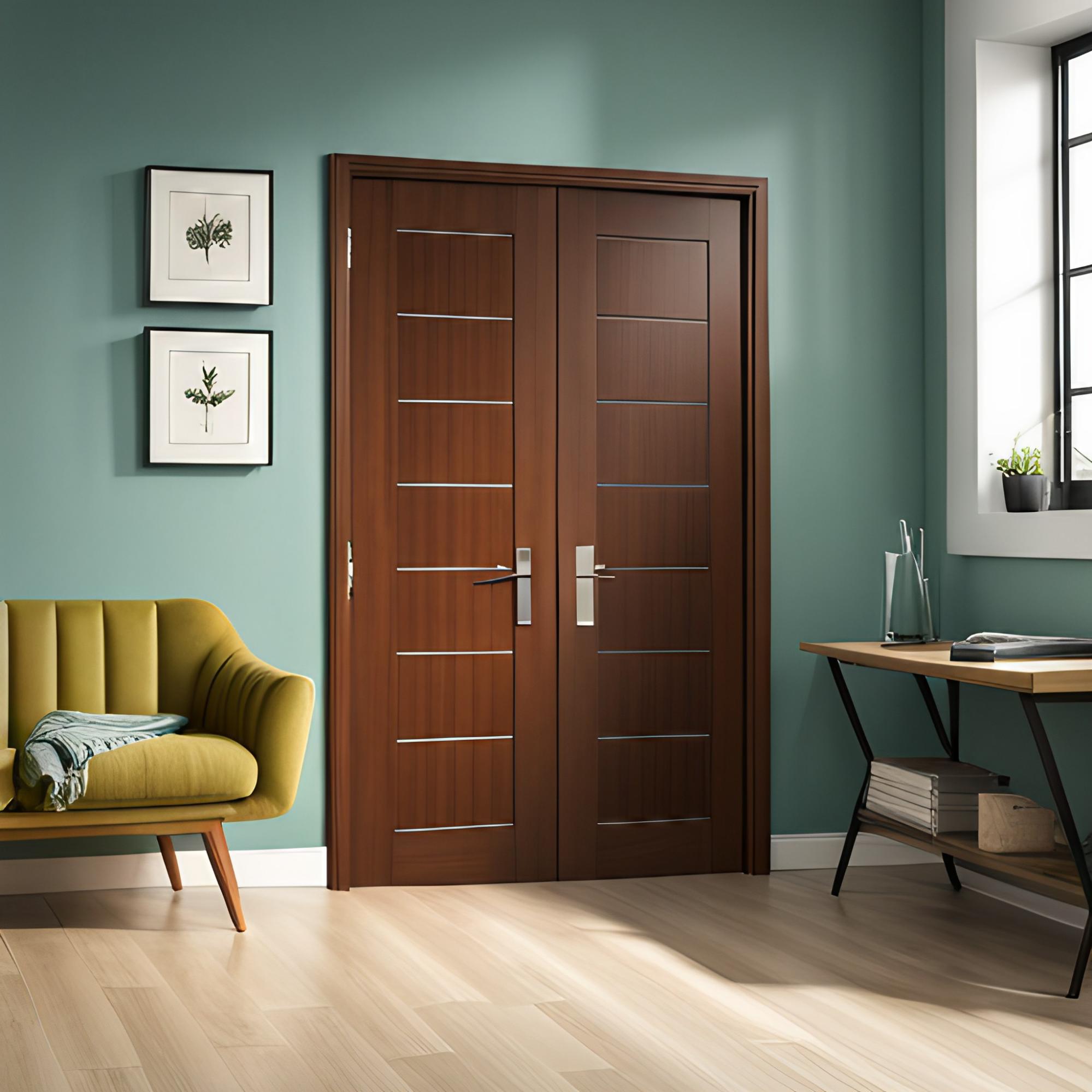 Box patterned laminate door design - Beautiful Homes