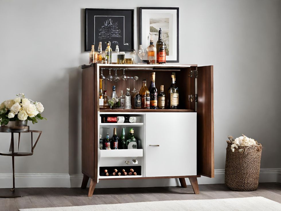 Elegant Wooden Home Mini Bar - Asian Paints