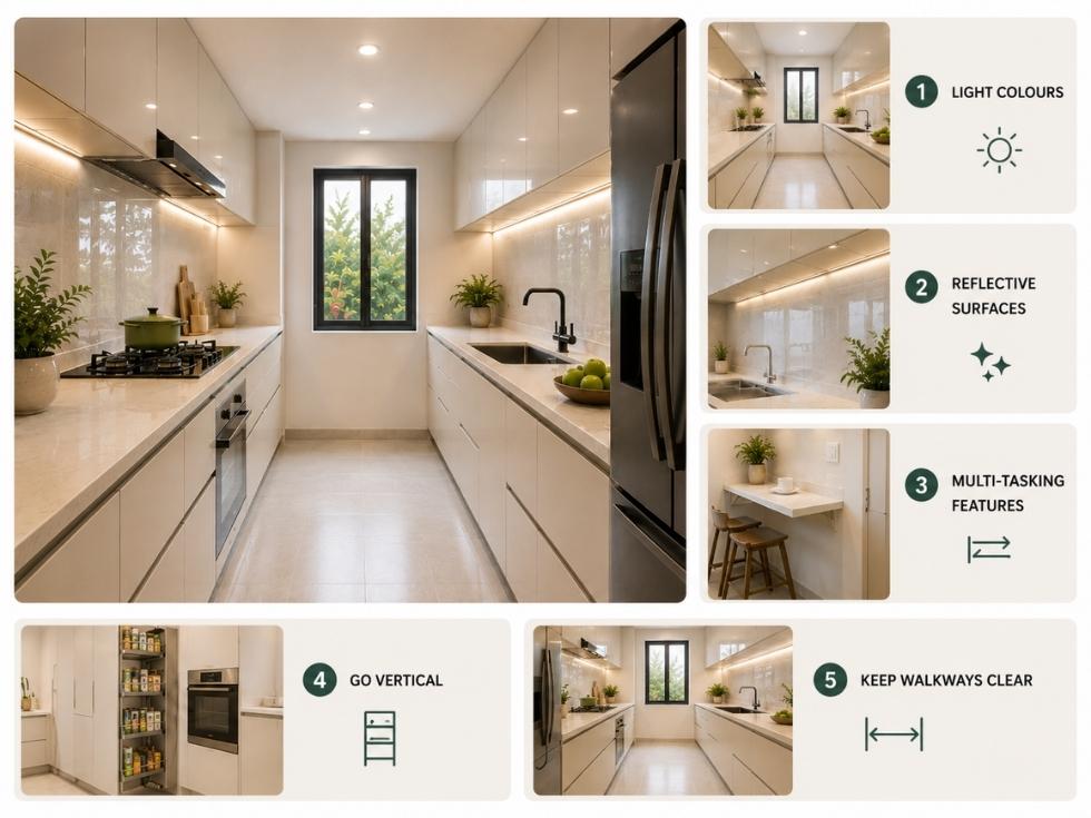 Contemporary parallel kitchen design tips - Beautiful Homes
