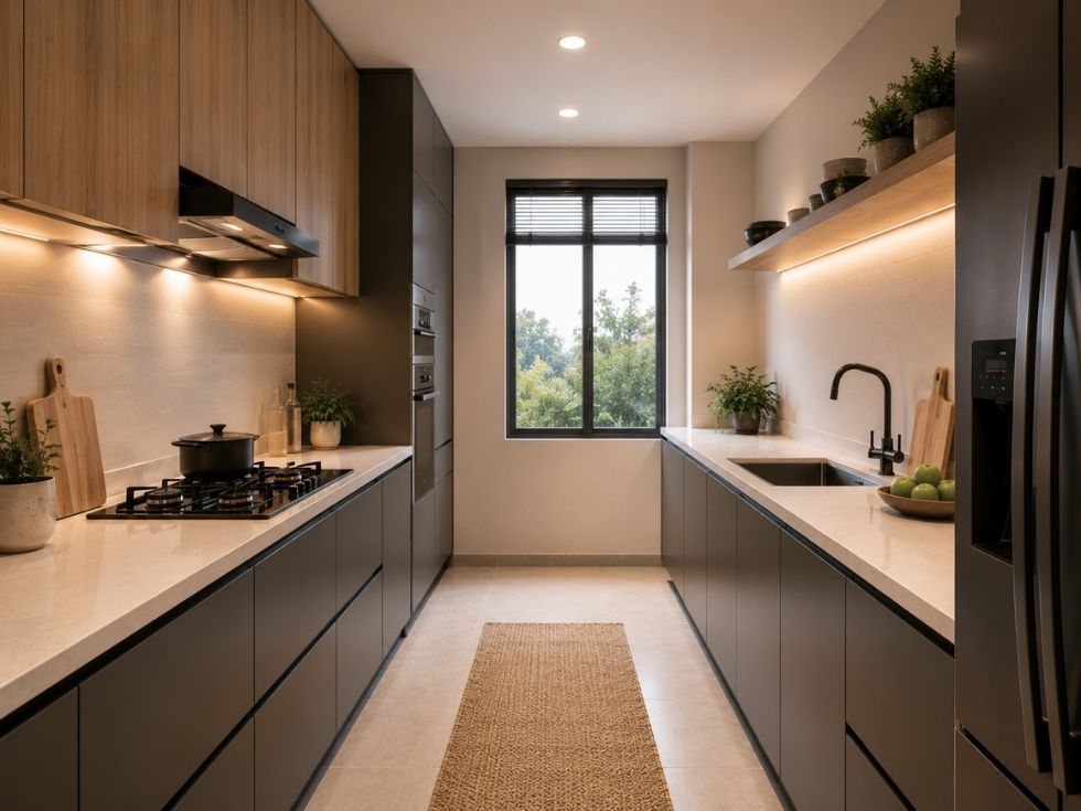 Contemporary parallel modular kitchen design - Beautiful Homes