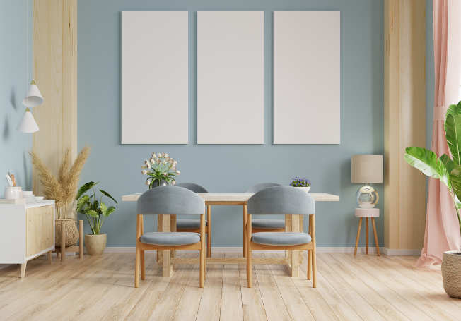 Pastel Theme Dining Table Design - Beautiful Homes