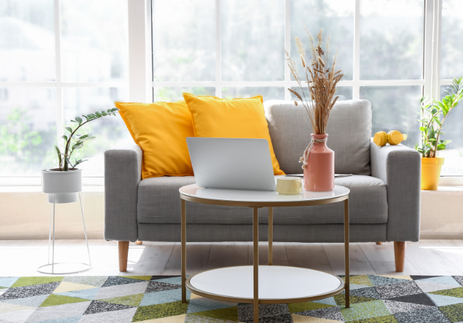 Grey Two-Seater Sofa Design - Beautiful Homes