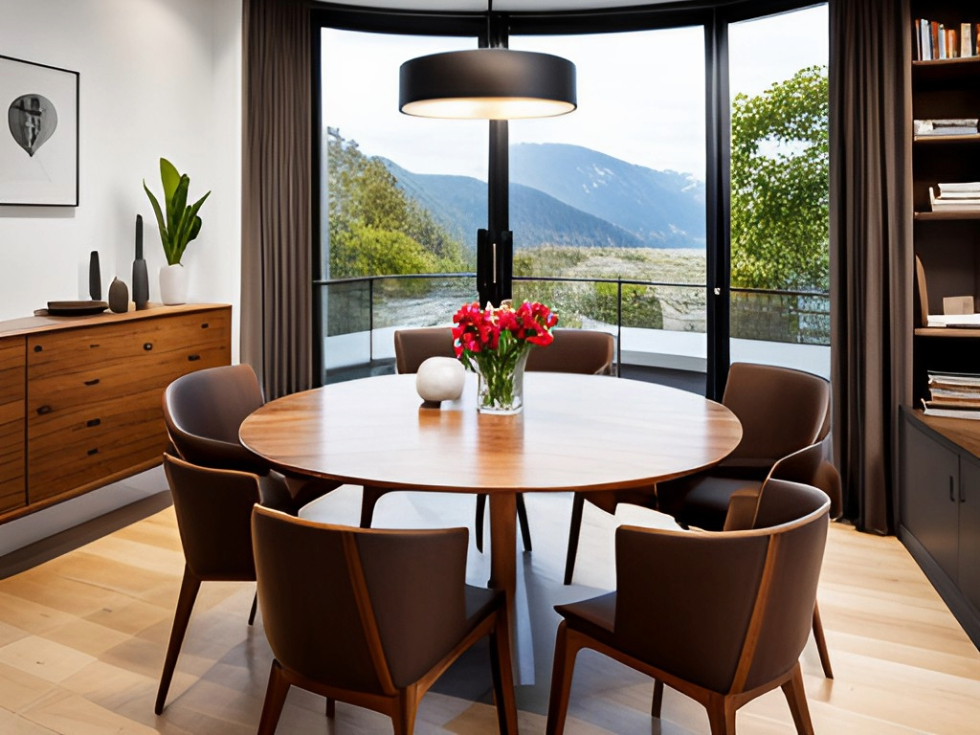 Wooden round dining table design - Beautiful Homes