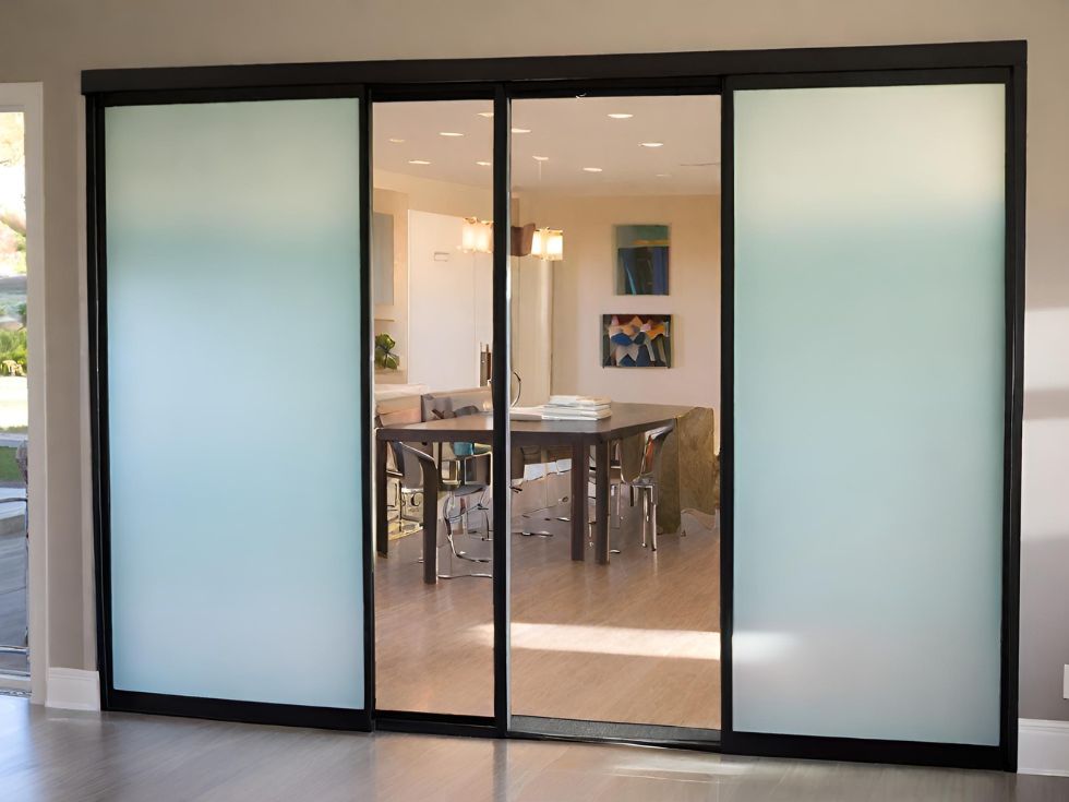 Sliding Glass Doors with Frosted Glass Panels - Beautiful Homes