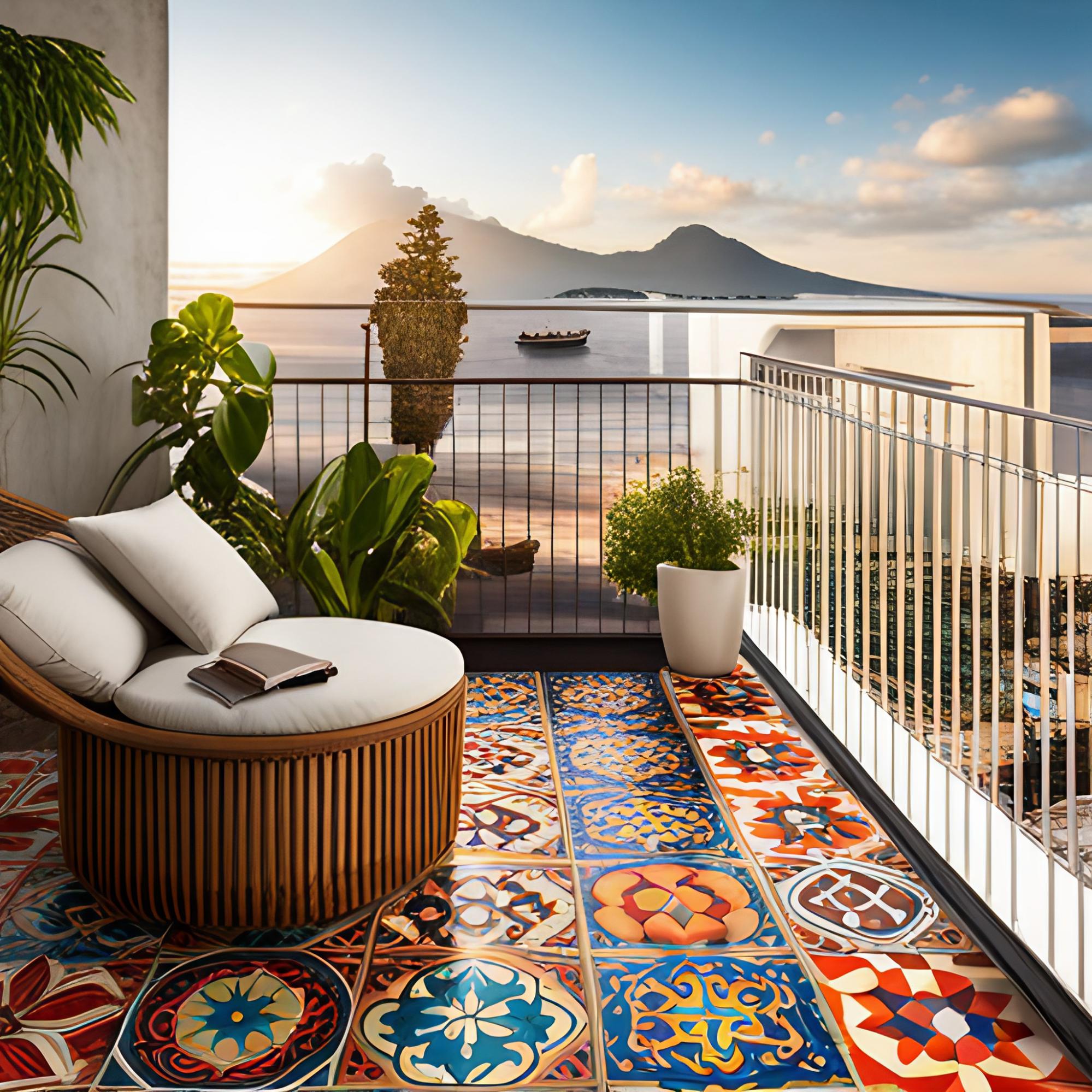 Tile sticker design for the balcony - Beautiful Homes