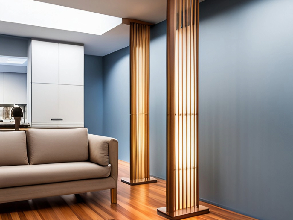 Wooden pillar with glass panels for home decor - Beautiful Homes