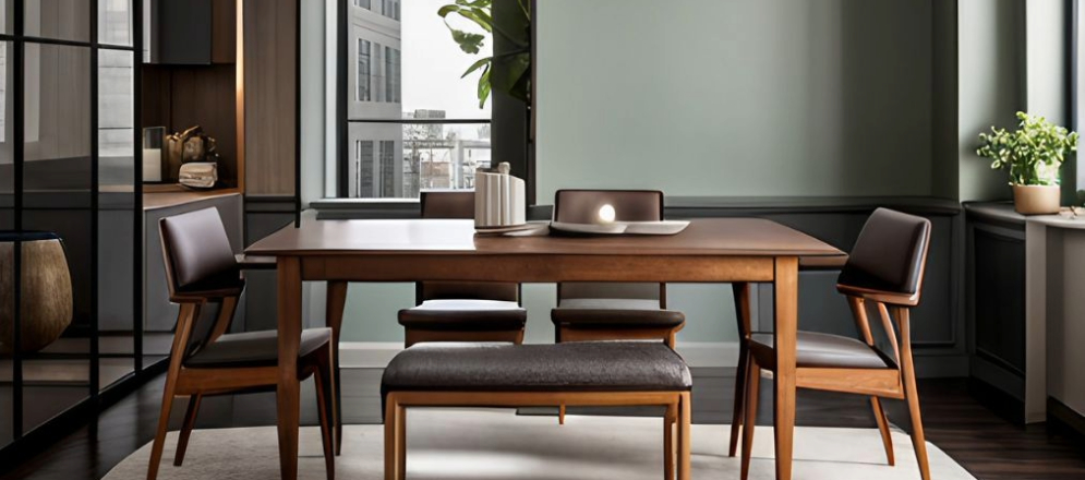 Aesthetic banquette seating dining area with a bench - Beautiful Homes