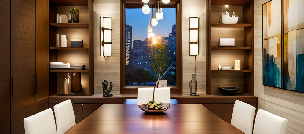 Floating shelves - ideal for smaller dining rooms - Beautiful Homes