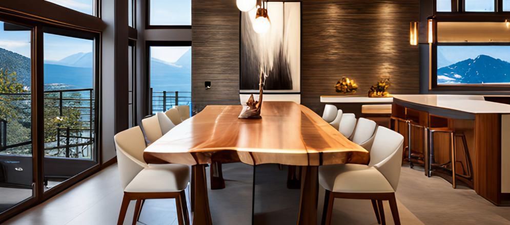 A natural looking live edge table adding luxurious touch to your dining room - Beautiful Homes