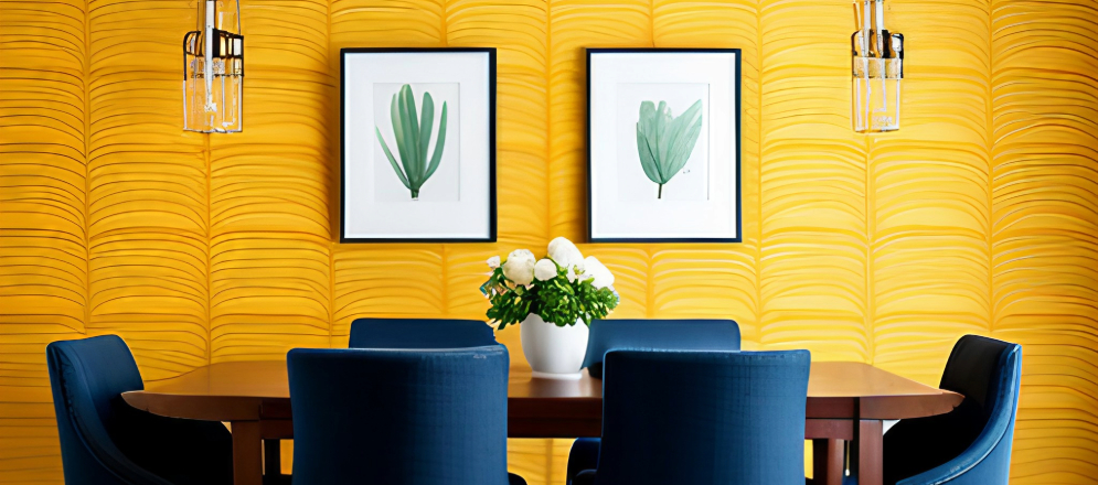 Textured wallpaper design for dining room to add depth and interest - Beautiful Homes