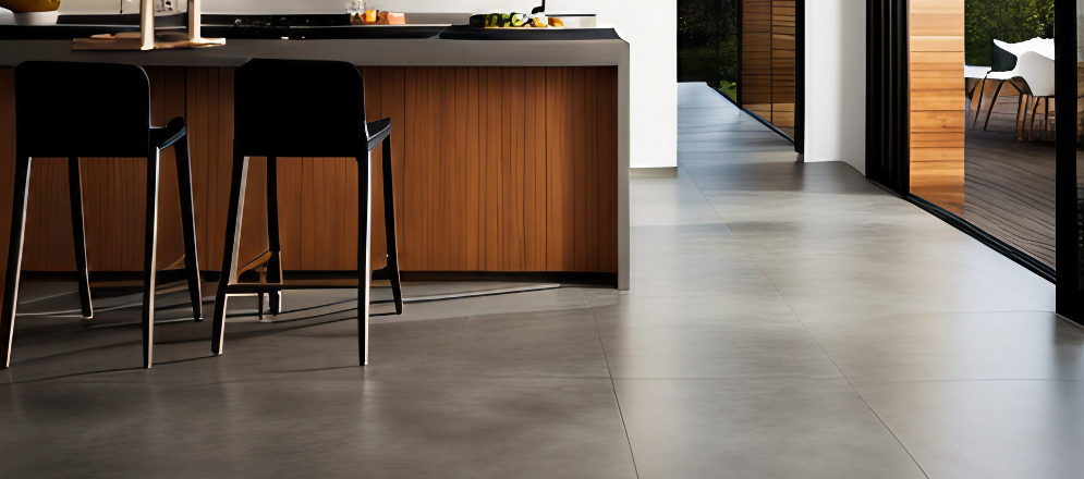 Concrete flooring for your modular kitchen design - Beautiful Homes