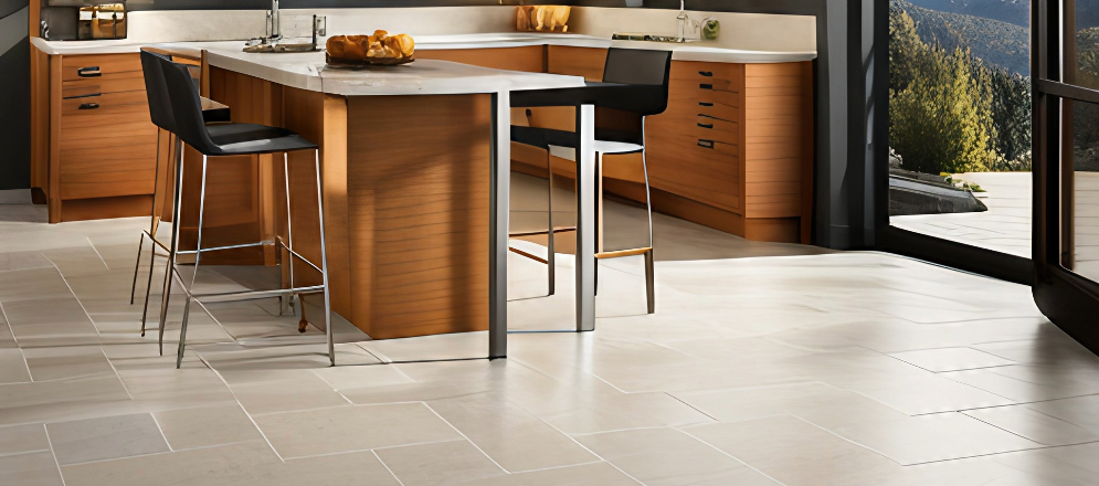 Natural stone flooring for your modular kitchen design - Beautiful Homes